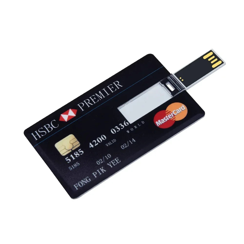Credit Card USB Flash Drive 4–64GB | Waterproof Metal Memory Stick USB Flash Drive PRIMED 128 GB Style 14