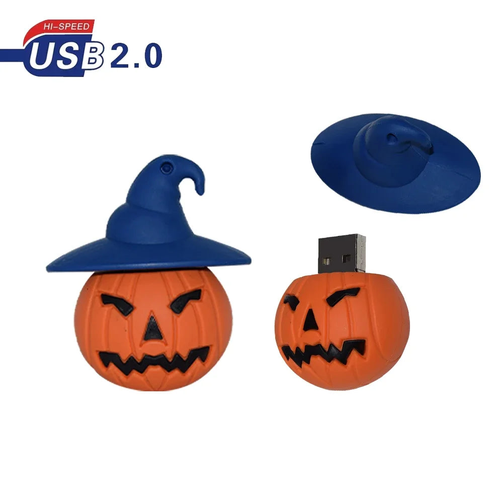 Skeleton Pumpkin USB Flash Drive 4GB–128GB | Halloween Memory Stick USB Flash Drive PRIMED