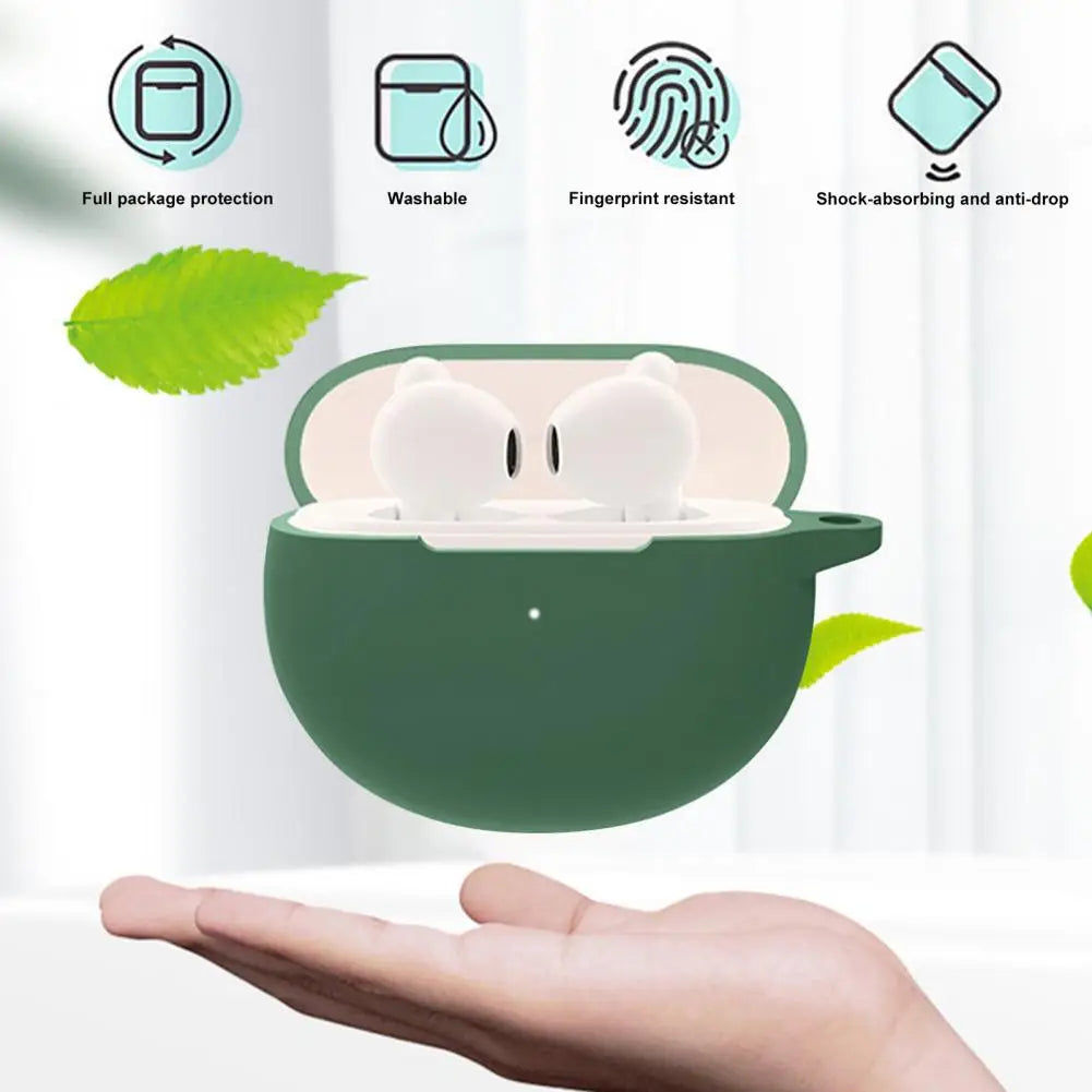 Silicone Case for OPPO Enco Air / Air 2 with Carabiner Clip Earbud Protective Case PRIMED