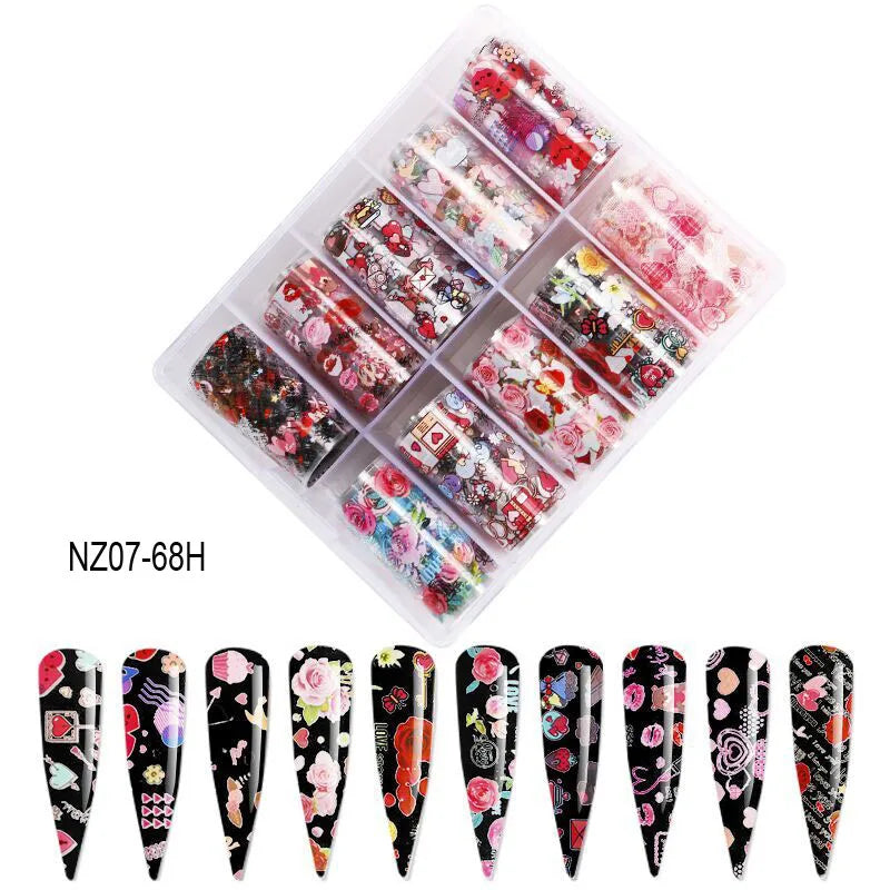 Galaxy Nail Transfer Foils – 10 Rolls, 105 Designs | DIY Nail Art