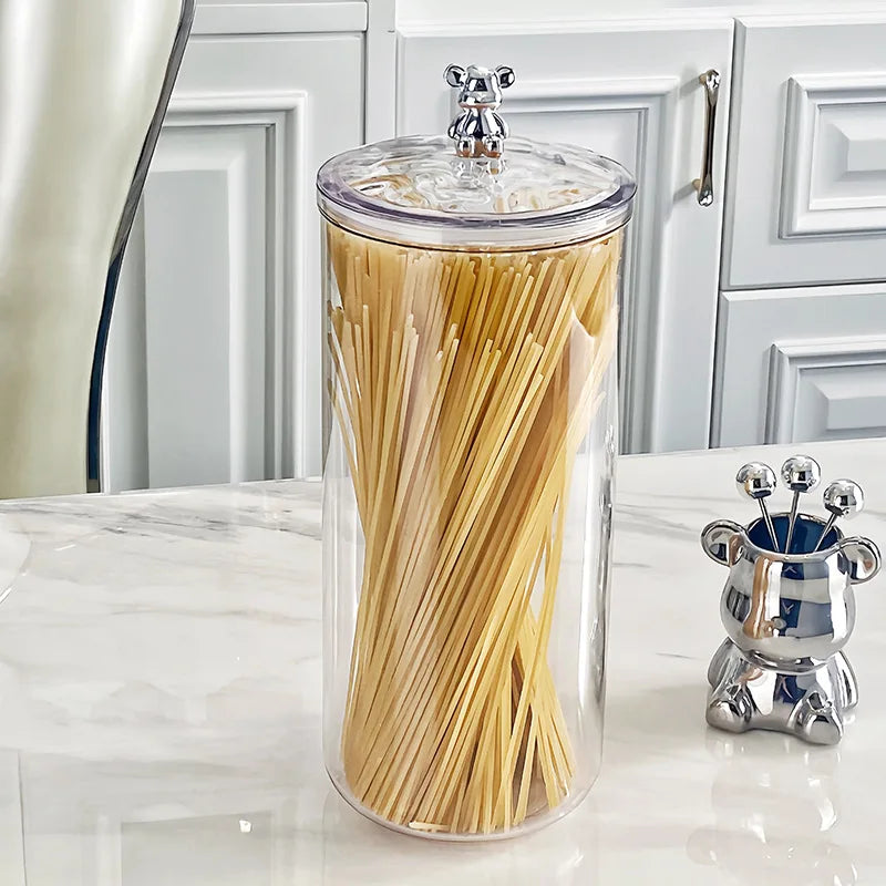 Transparent Airtight Food Storage Jars with Lids | Kitchen Canisters