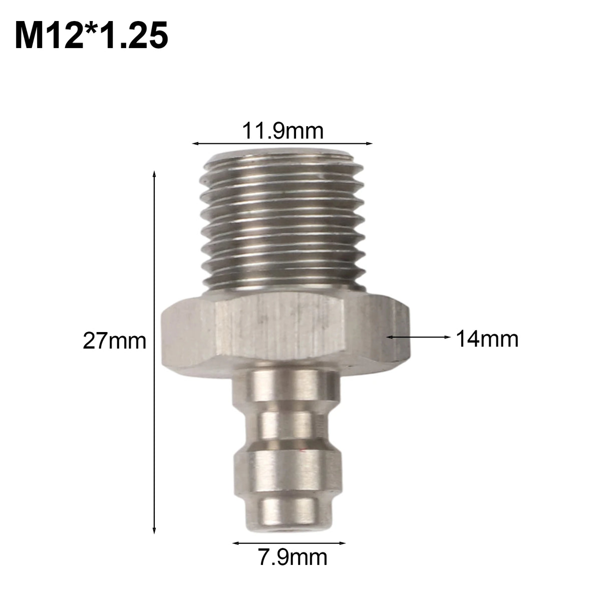 M12×1.25 Adapter Check Valve – 8mm Quick-Fill, 40MPA