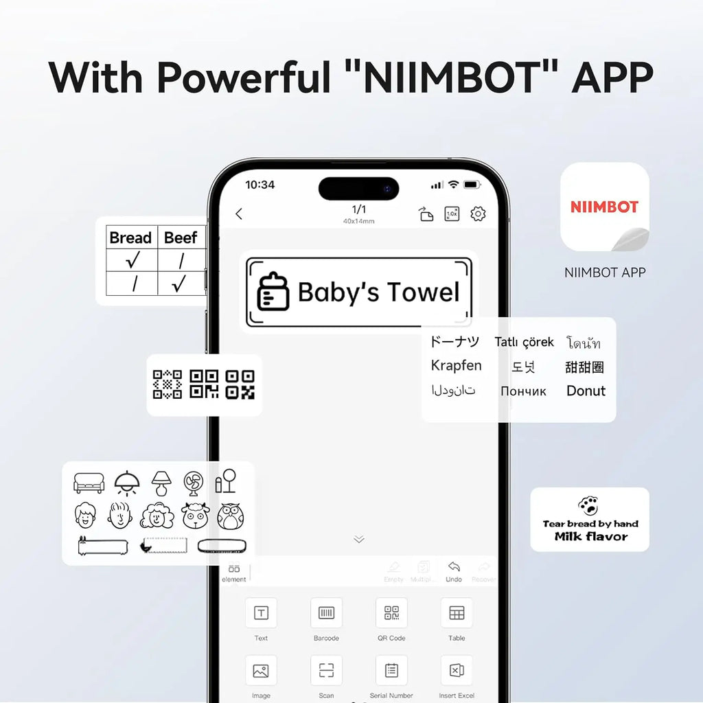 NIIMBOT B1 Bluetooth Thermal Label Printer | 2 Inch Portable Thermal Label Printer PRIMED