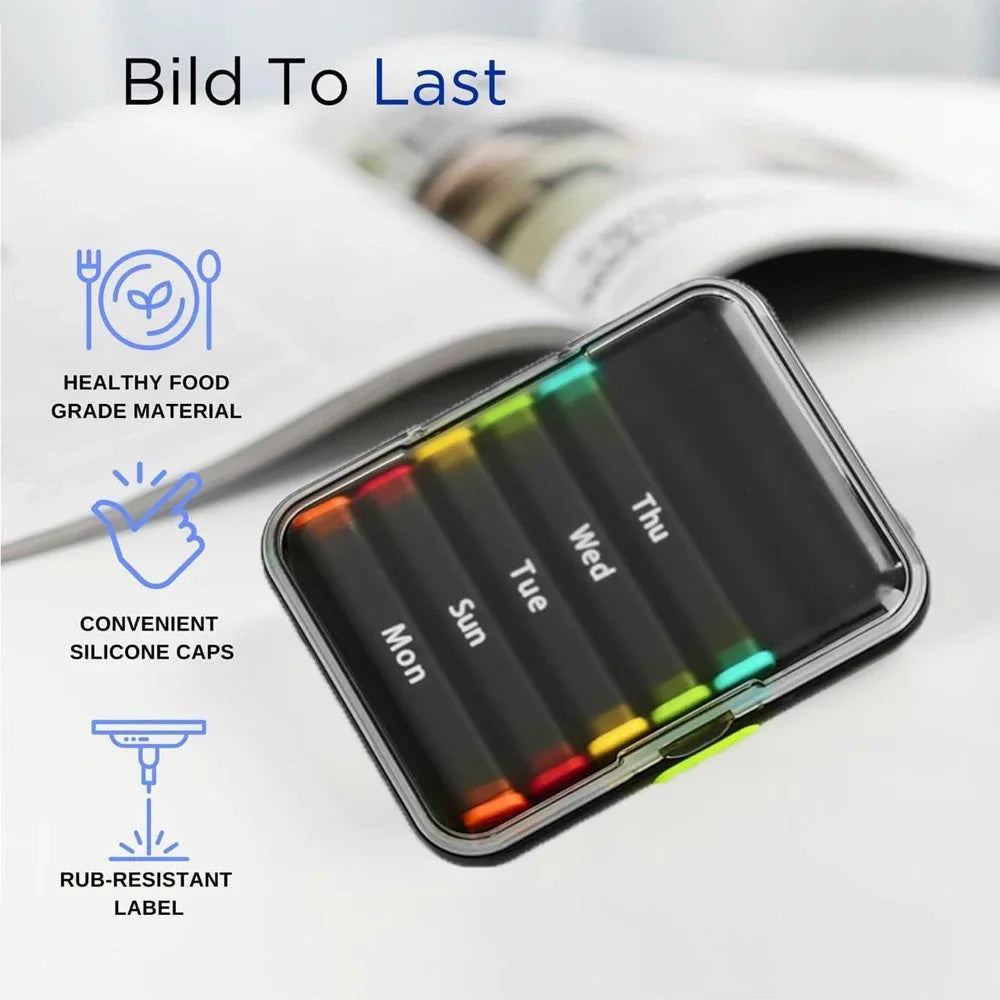 Weekly AM PM Pill Organizer | 7-Day Portable Travel Pill Box