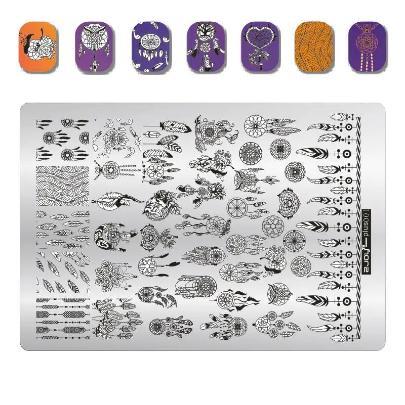 Large Nail Stamping Plate 9.5x14.5cm – Flowers, Animals & Geometry Nail Stamping Plate PRIMED 1