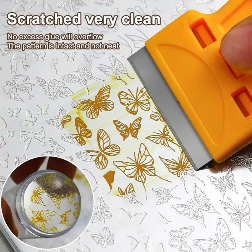 Nail Art Stamping Scraper – French Manicure Printing Tool