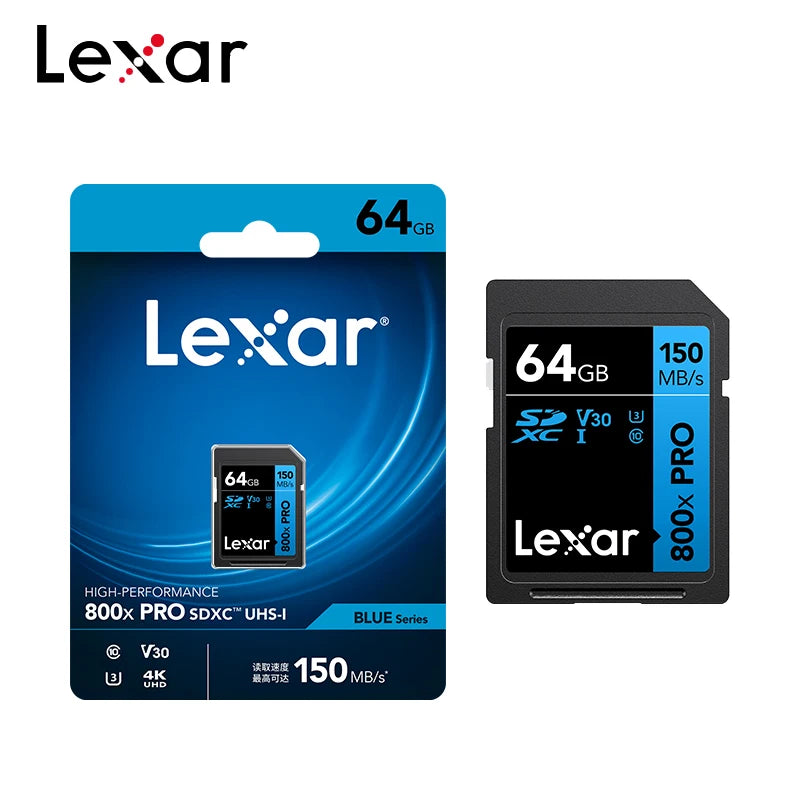 Lexar 800x PRO V30 SD Card 32–256GB | 4K UHS-I 150MB/s SD Memory Card PRIMED