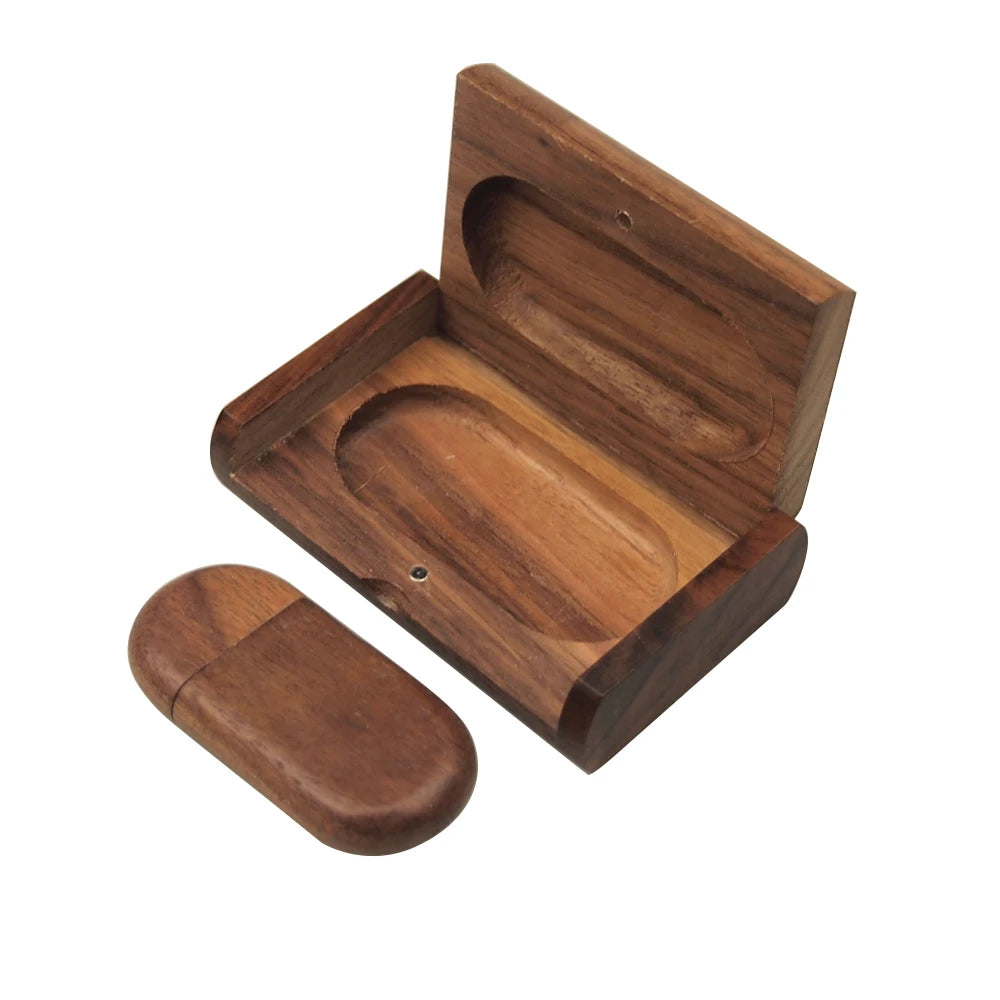 Wooden USB Flash Drive 4–32GB | Custom Logo Engraving Gift Wooden USB Flash Drive PRIMED Walnut wood with box 8 GB