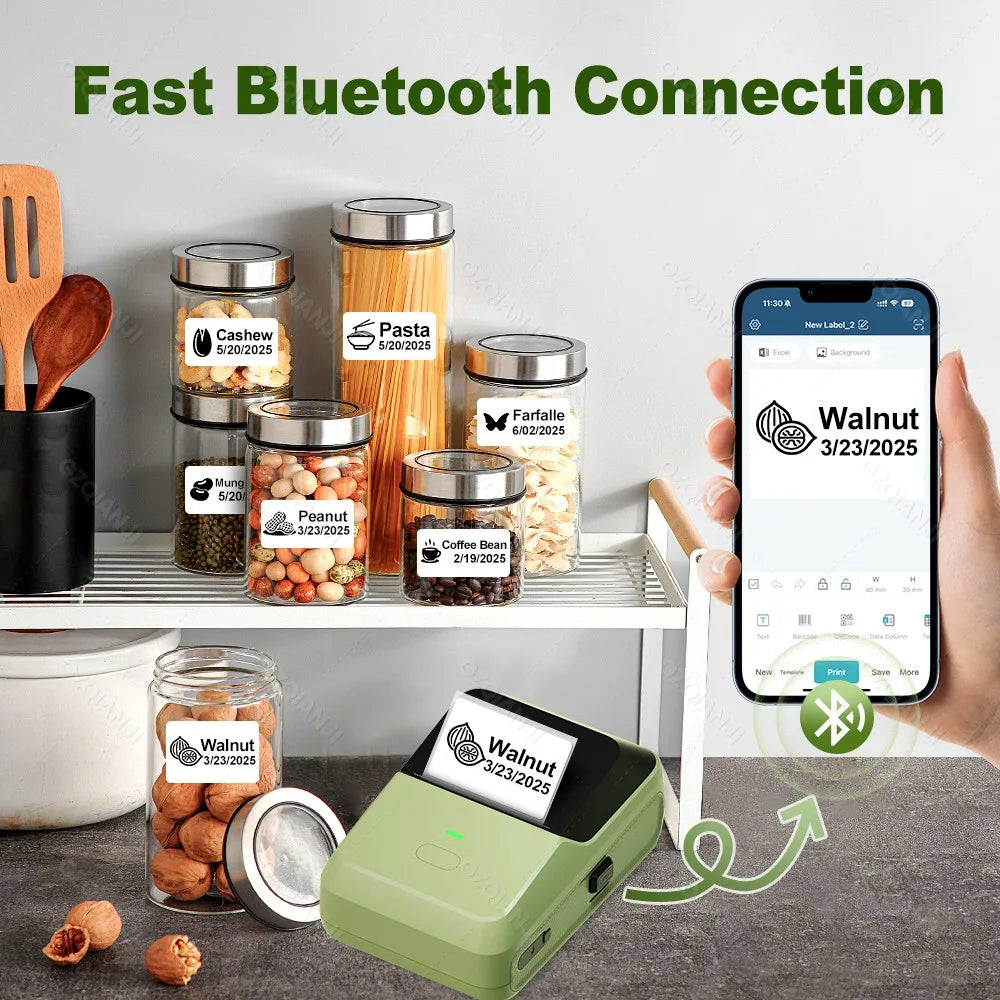 P2 Mini Bluetooth Thermal Label Printer – Inkless Sticker Maker Thermal Label Printer PRIMED