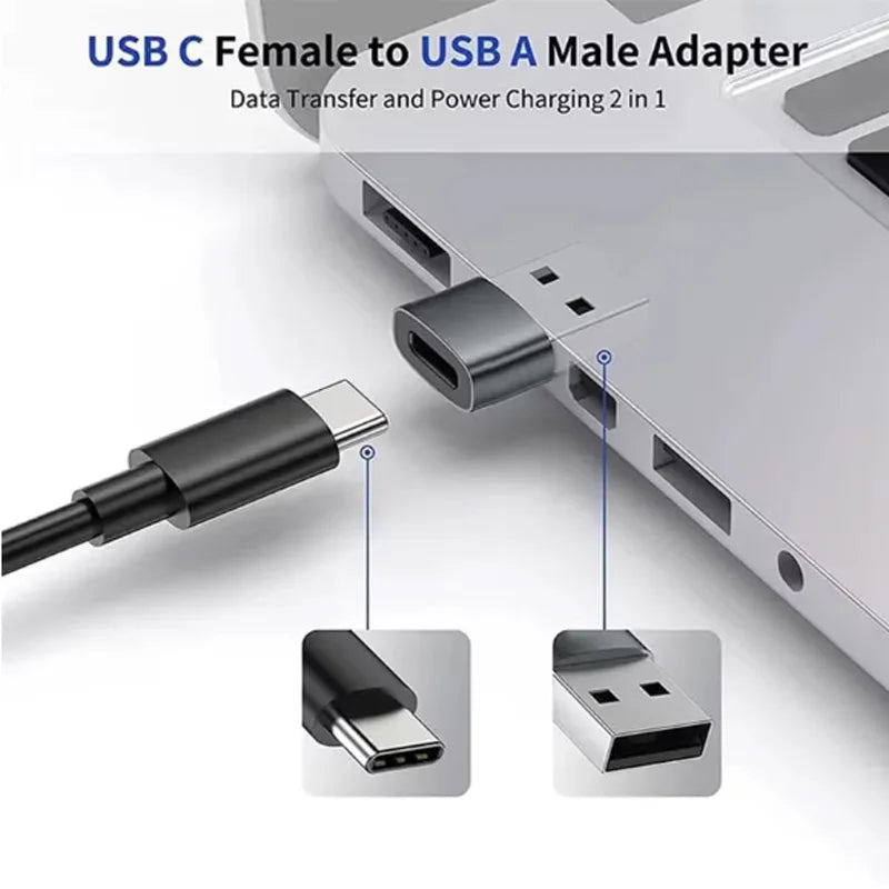 USB-C to USB-A Adapter Male to Female Converter 1/5 Pack