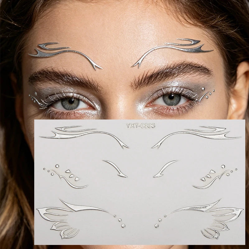 Holographic Laser Eyeliner Stickers – Waterproof Face Art Decals