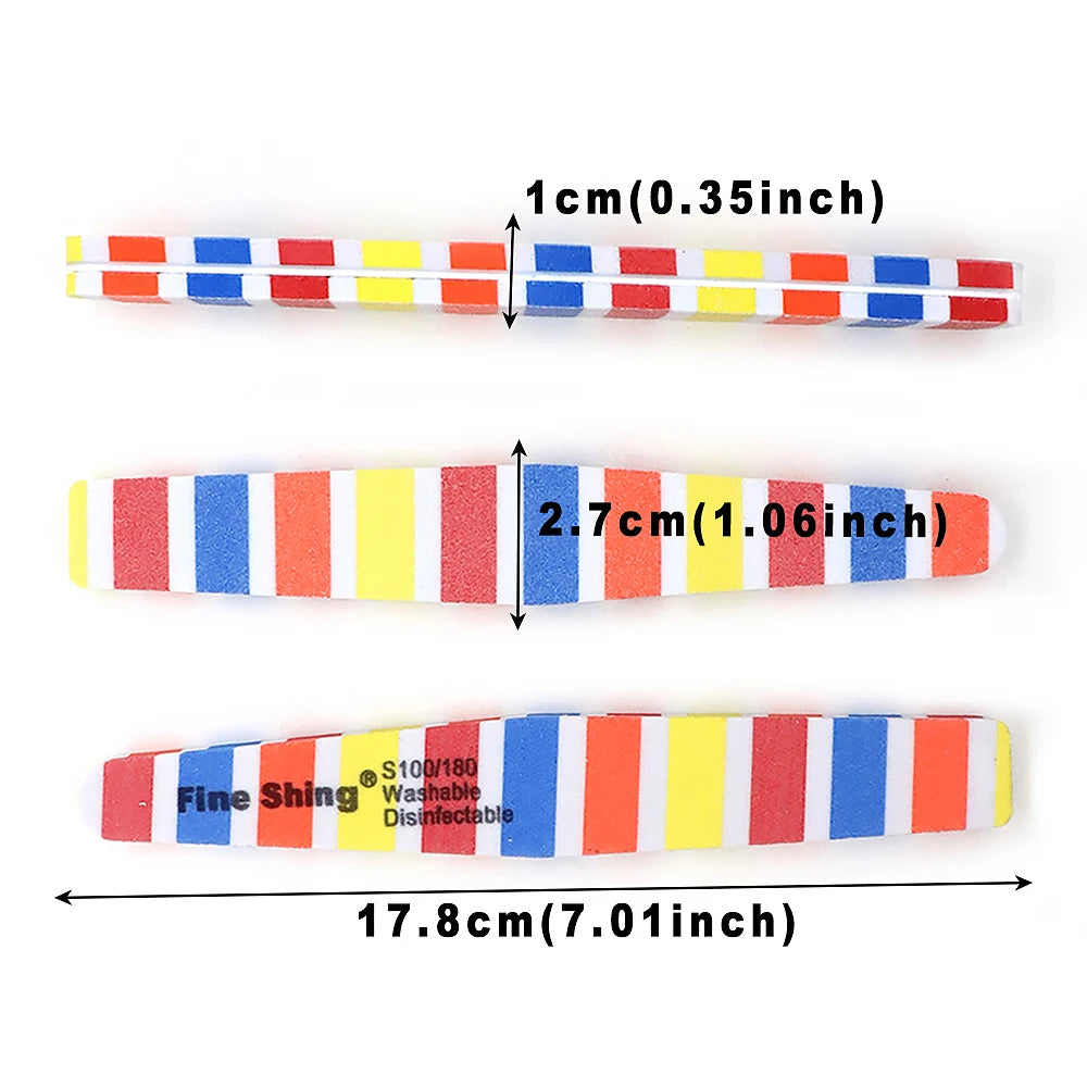 JEARLYU Double-Sided Sponge Nail Files 100/180 Grit | 2–20 Pcs Nail File PRIMED