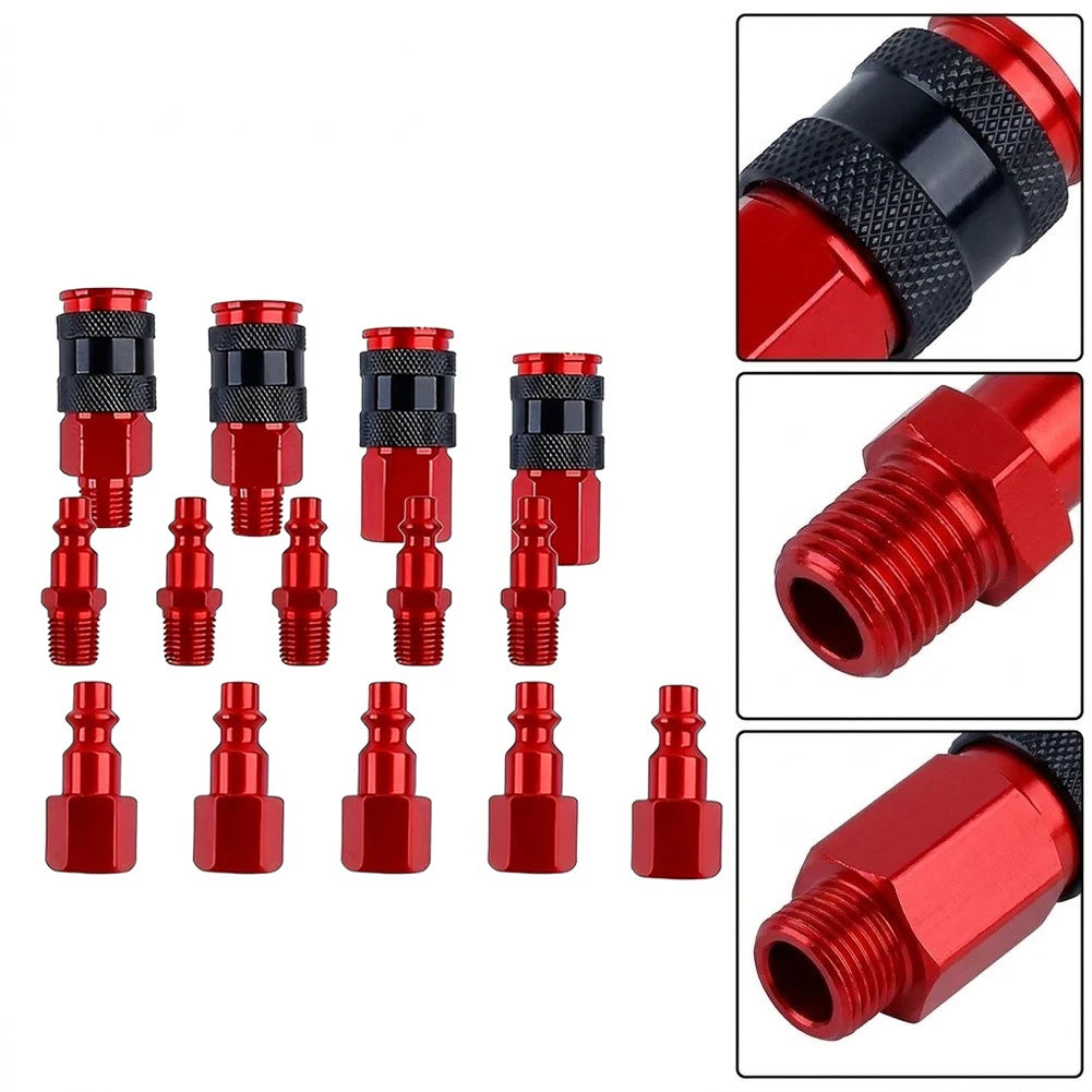 14-Pc Pneumatic Quick Coupler Set 1/4 NPT Air Compressor Kit