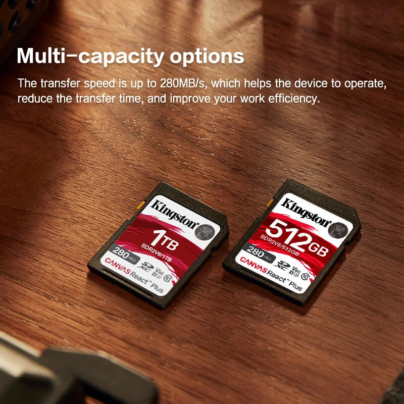 Kingston Canvas React Plus V60 UHS-II SD Card | 280MB/s SD Memory Card PRIMED