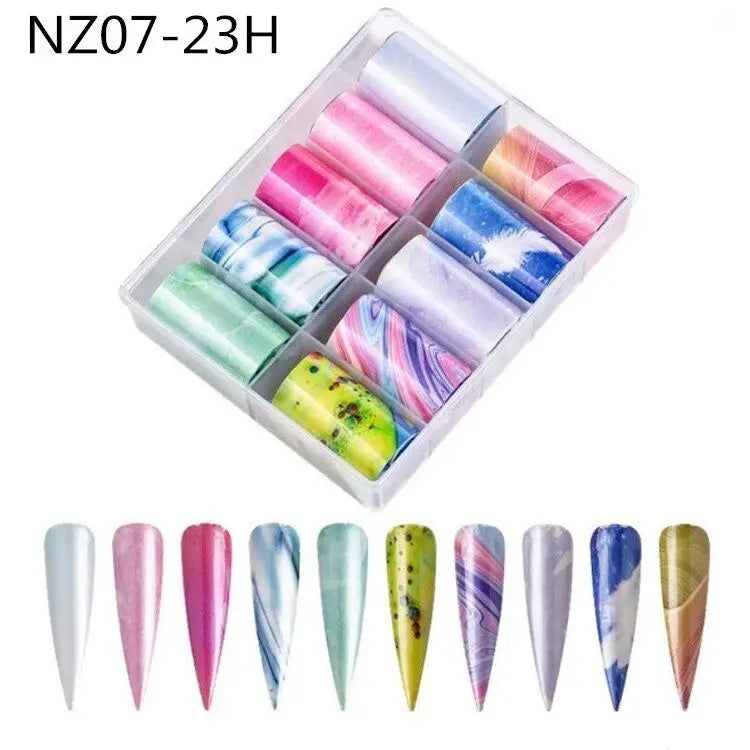 Galaxy Nail Transfer Foils – 10 Rolls, 105 Designs | DIY Nail Art