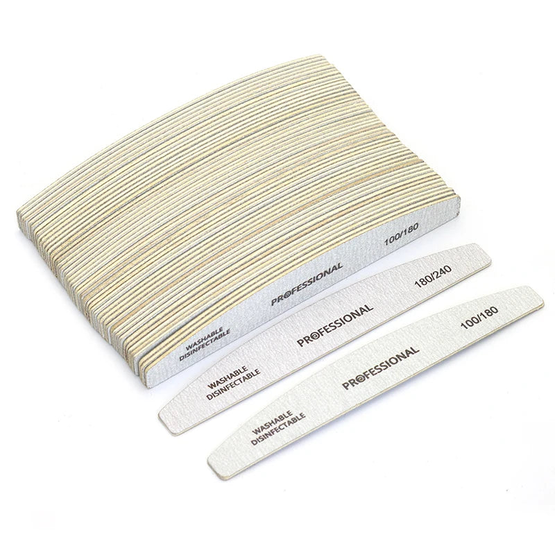Professional Wooden Nail Files 50/100Pcs | 100/180 & 180/240 Grit