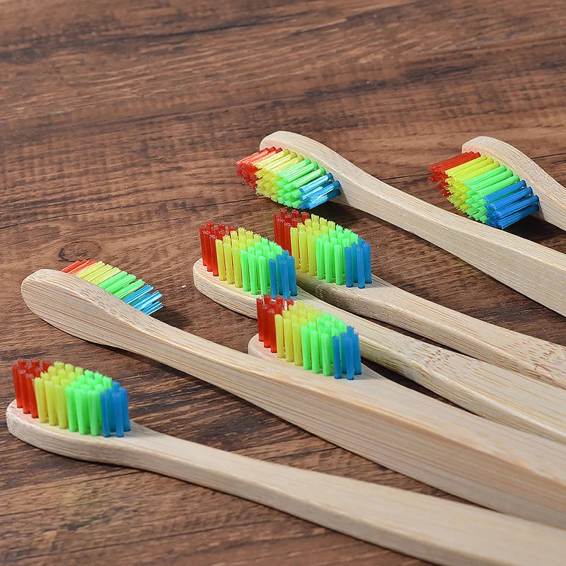 10-Pack Bamboo Toothbrush – BPA Free Soft Charcoal Bristles