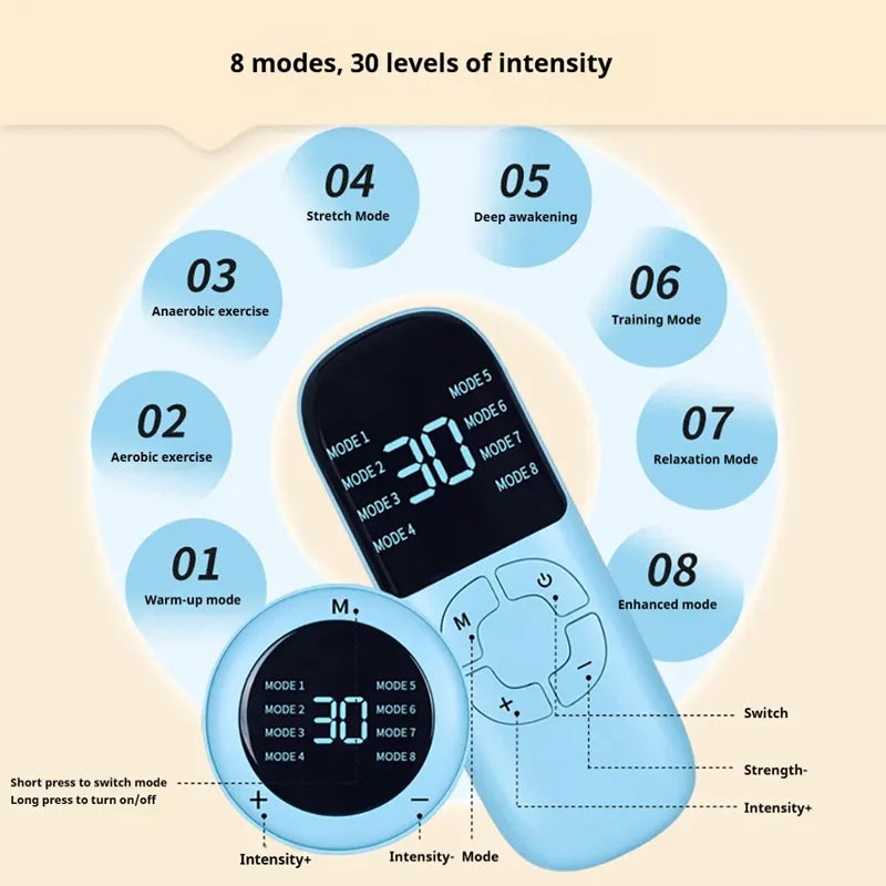 YUKUI EMS Arm & Body Massager – 8 Modes, 30 Intensities