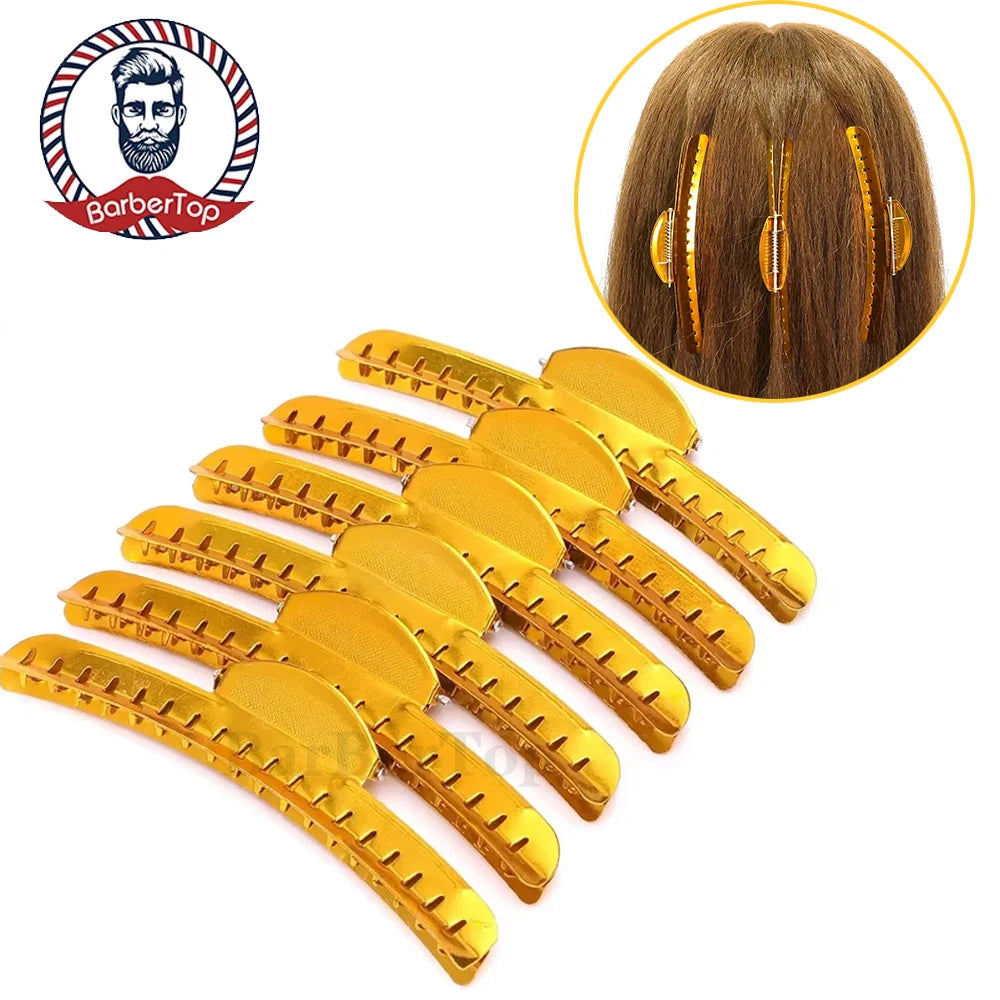 Metal Finger Wave Hair Clips – Aluminum Tip Styling Clamps 5pc Hair Styling Clips PRIMED