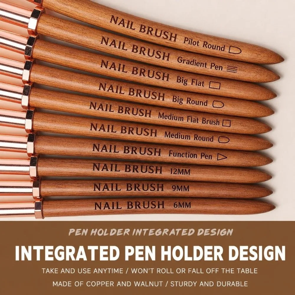 Sandalwood Handle Nail Art Detail Brush – Portable Nail Pen