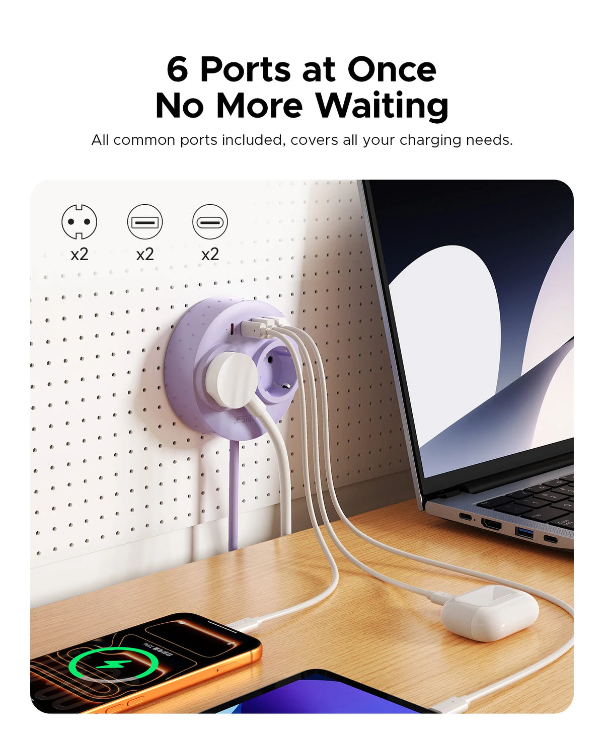 ORICO Magnetic EU Power Strip PD 20W Fast Charging 2AC 4 USB Magnetic Power Strip PRIMED