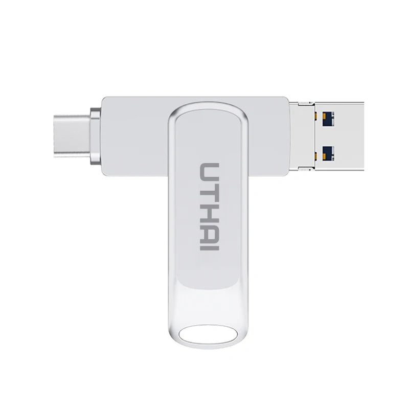 UTHAI T81 3-in-1 USB 3.0 Flash Drive 128GB | Type-C & MicroSD