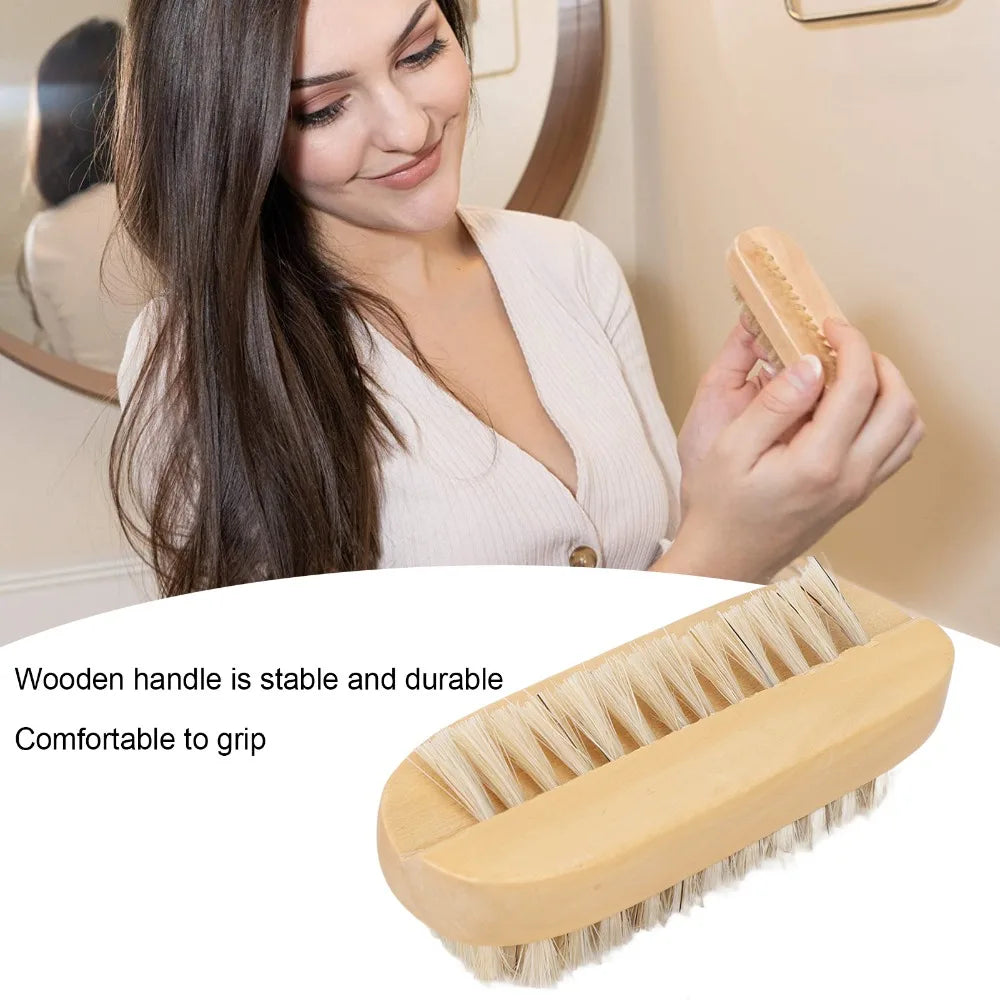Wooden Double-Sided Nail Cleaning Brush | Salon & Home