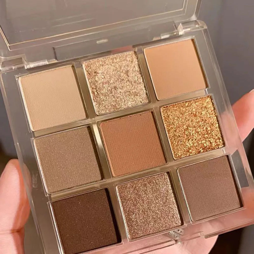 JADED 9-Color Eyeshadow Palette – Matte Shimmer Glitter Eyeshadow Palette PRIMED