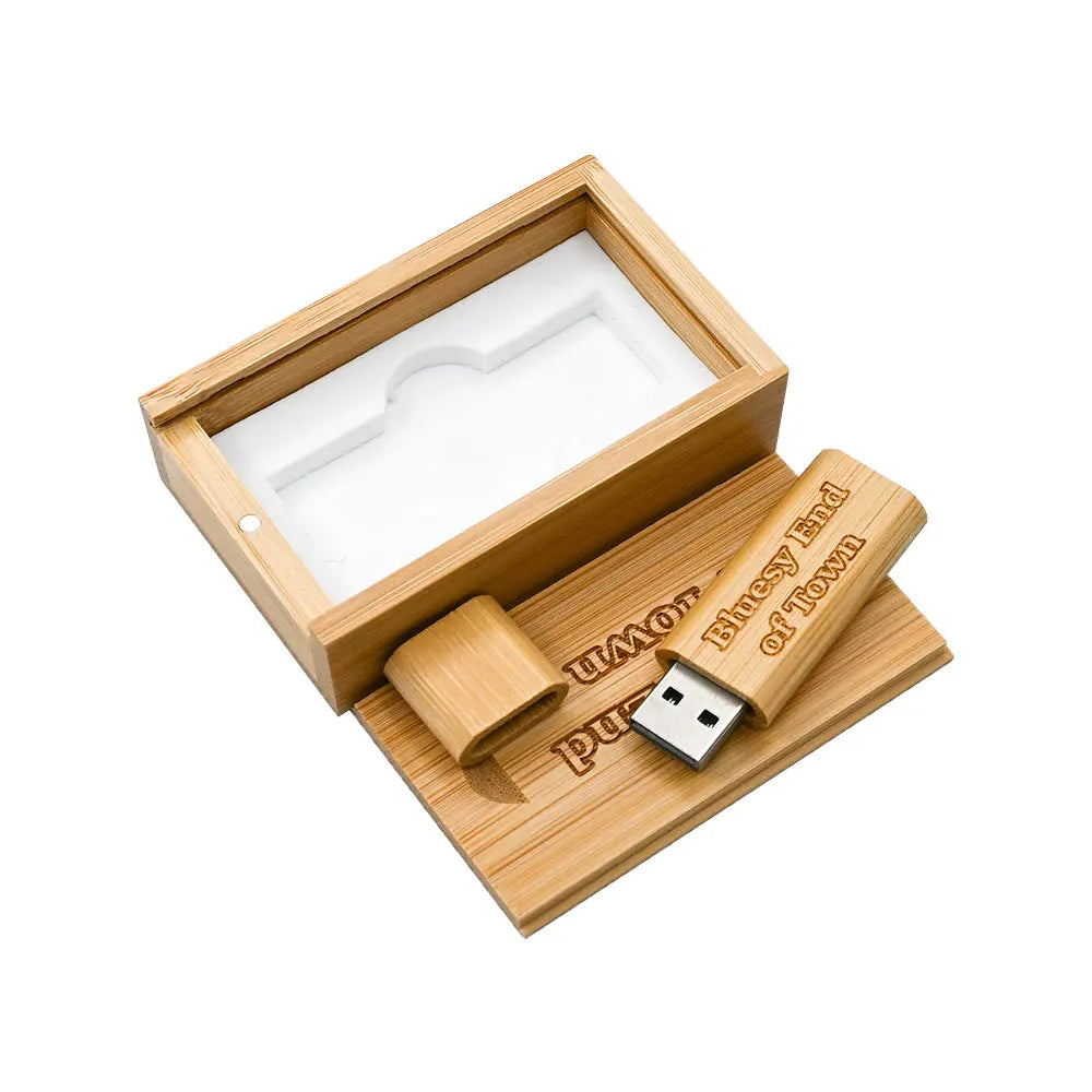 KAWEIDA 10-Pack Wooden USB Flash Drive 128GB Custom Logo Gift USB Flash Drive PRIMED