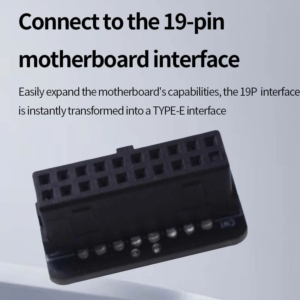 TISHRIC USB 3.0 19/20-Pin to Type-E Adapter – 10Gbps USB Header Adapter PRIMED