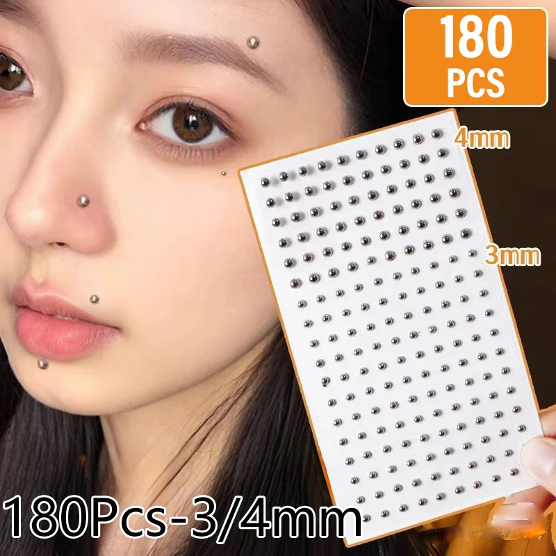 Silver Fake Diamond Body Gem Stickers – Party & Stage Makeup