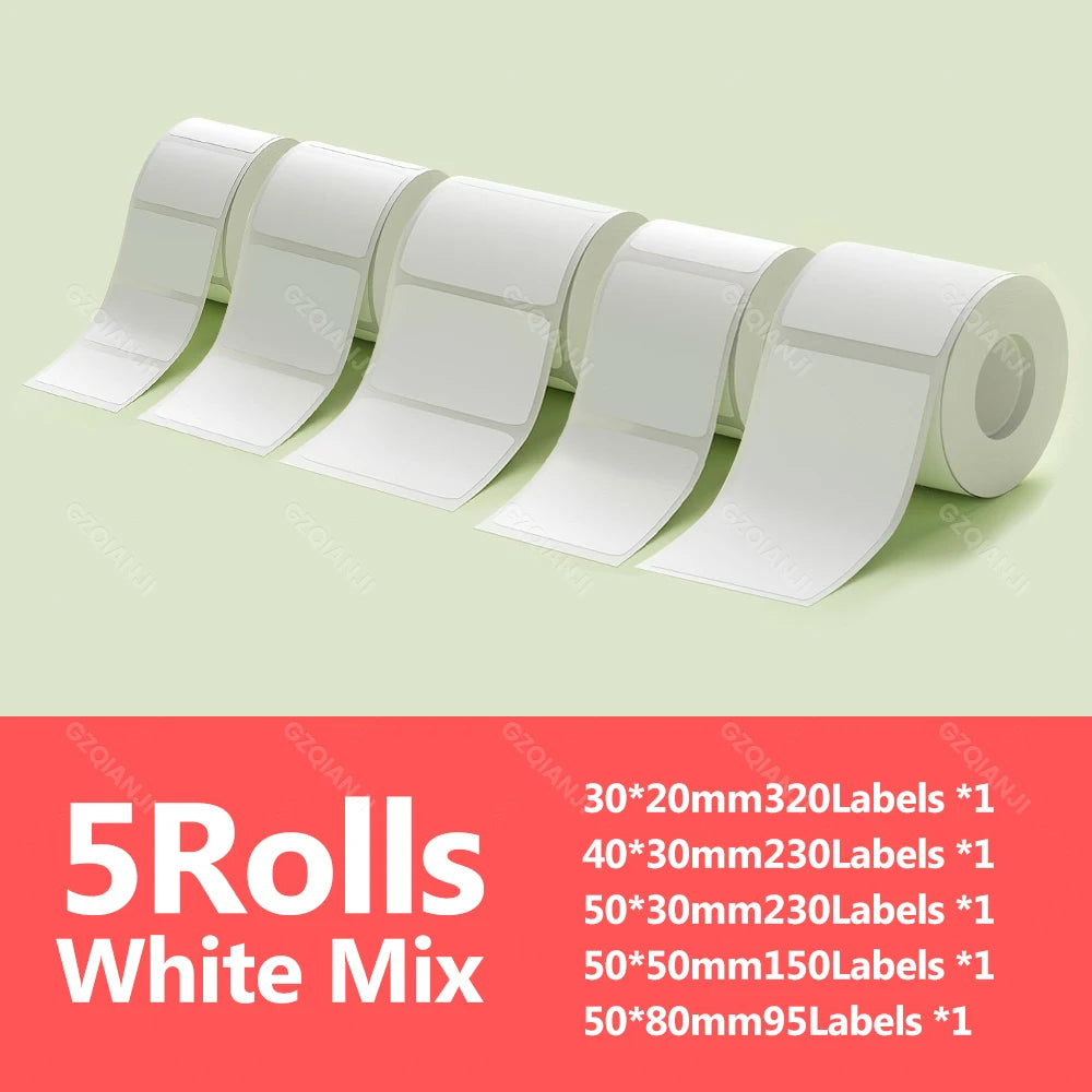 Niimbot Thermal Label Rolls 5-Pack | Waterproof B1 B21 B203 Thermal Label Rolls PRIMED 5Rolls Group