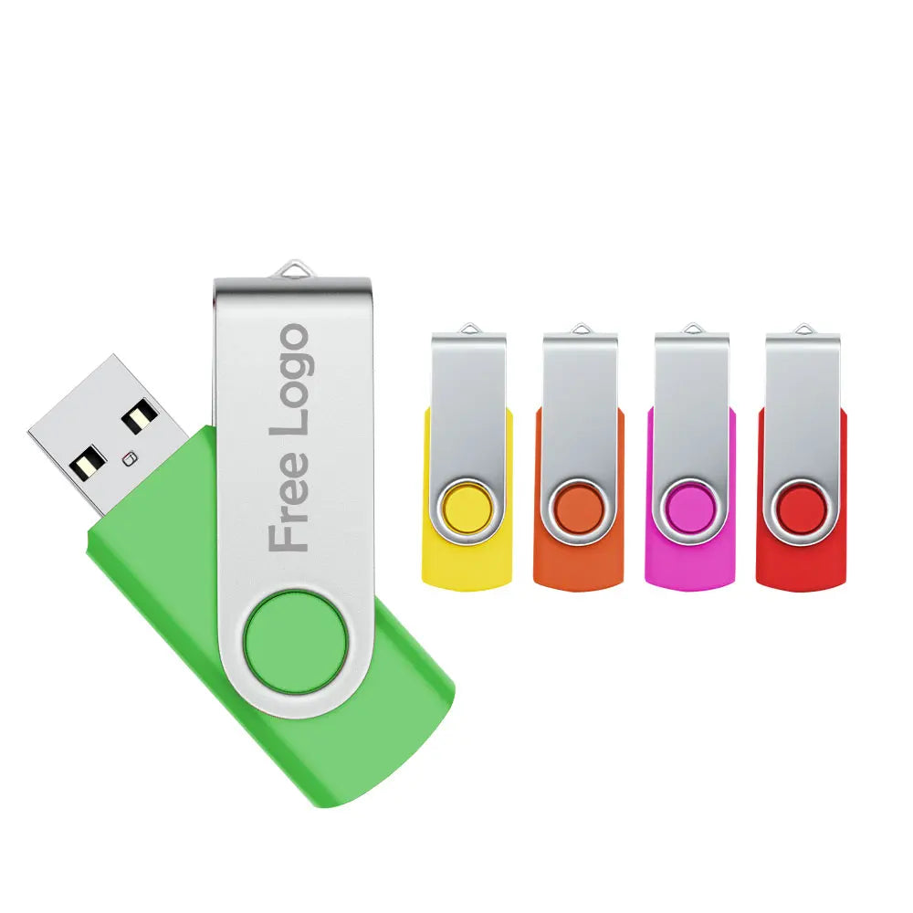 Rotatable Colorful USB 2.0 Flash Drive 8GB–128GB Metal Pen Drive USB Flash Drive PRIMED