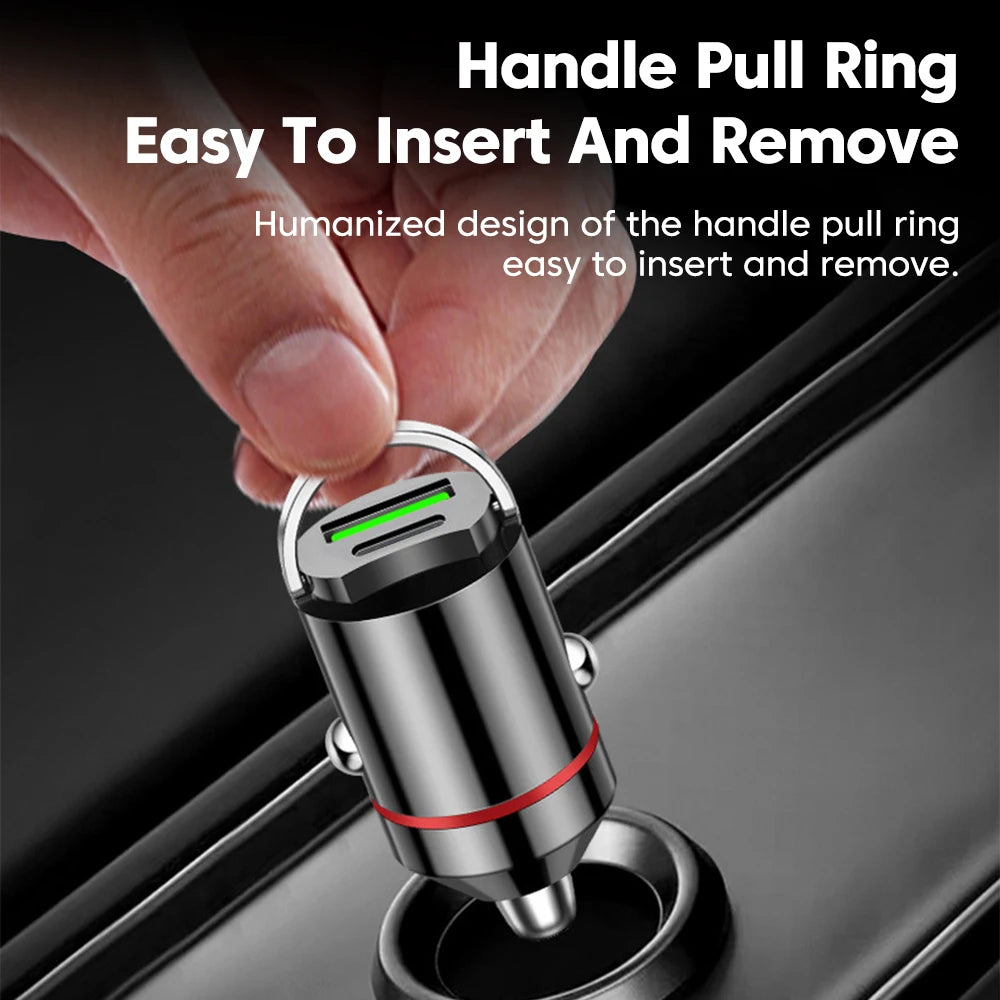 Elough 30W Dual Port USB-C PD + QC3.0 Car Charger