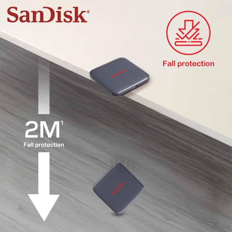 SanDisk E11 Portable SSD 1TB 2TB USB 3.0 + Type-C Adapter Portable External SSD PRIMED