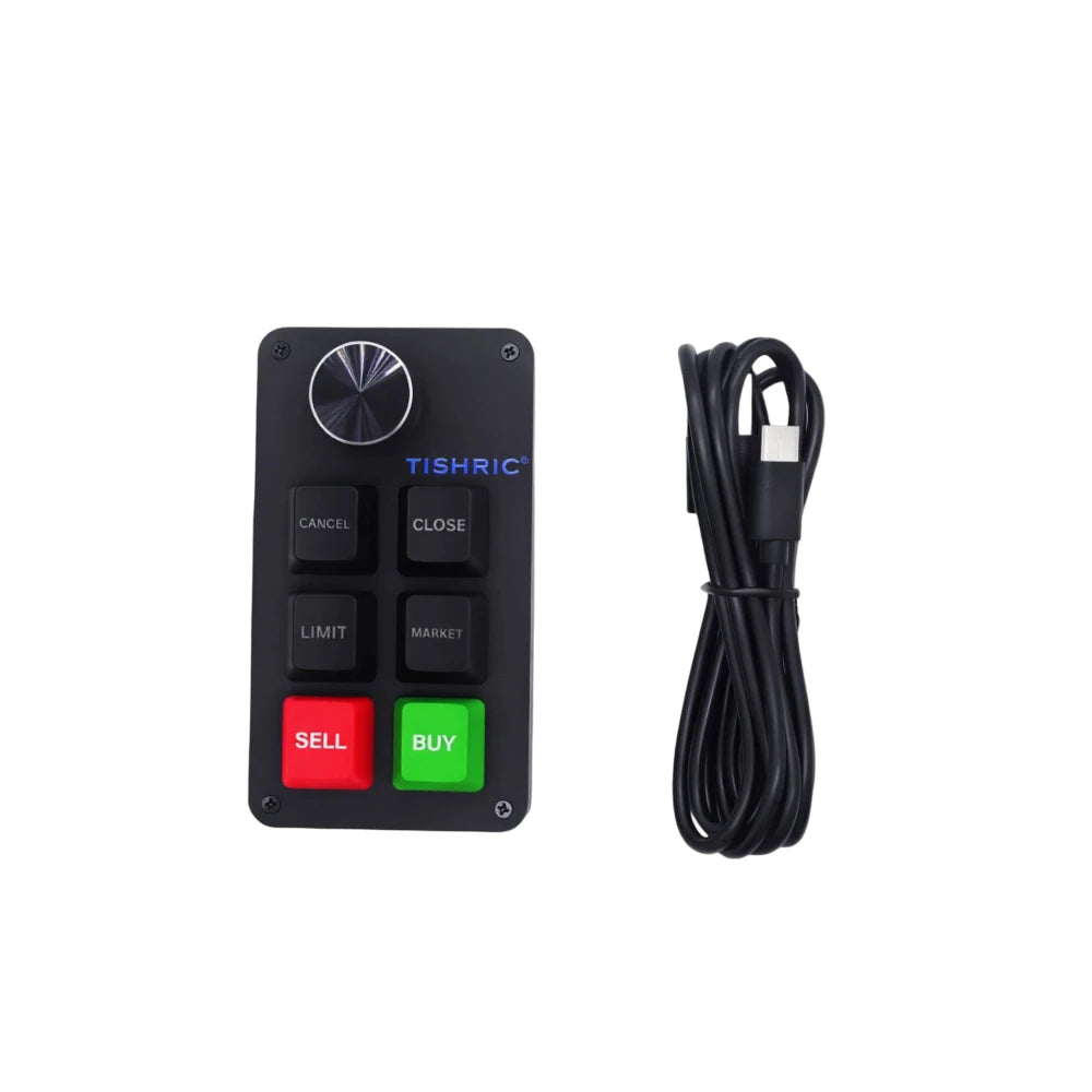 TISHRIC RGB Macro Keypad 6 Keys 1 Knob – Mechanical Mini Keyboard Macro Mechanical Keypad PRIMED black China Mainland