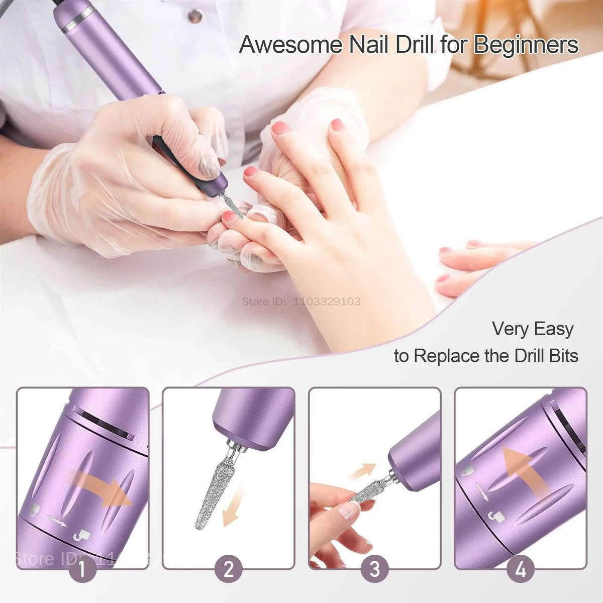 Rechargeable Nail Drill 35000RPM LCD Cordless | PRIMED