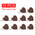 10-Pack Wooden Heart USB Flash Drives 8–64GB | Custom Logo USB Flash Drive PRIMED 128 GB walnut