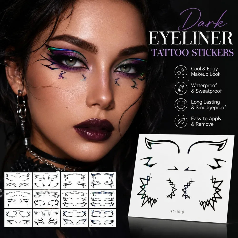 Gothic Metallic Eye Corner Temporary Tattoo Stickers | Cosplay Face Tattoo Stickers PRIMED