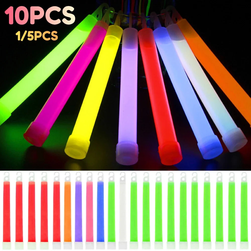 LED Glow Sticks 1/5/10 Pack – Camping, Party & Emergency Glow Light Sticks PRIMED