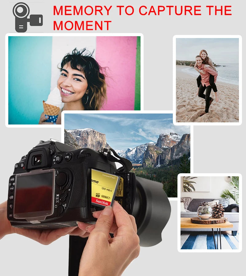 SanDisk Extreme CF Card 32GB 64GB 128GB 800X – DSLR Memory CompactFlash Memory Card PRIMED