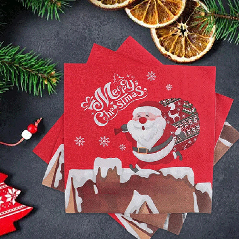 20-Pack Christmas Tree Paper Napkins 33x33cm | Party Décor Paper Party Napkins PRIMED