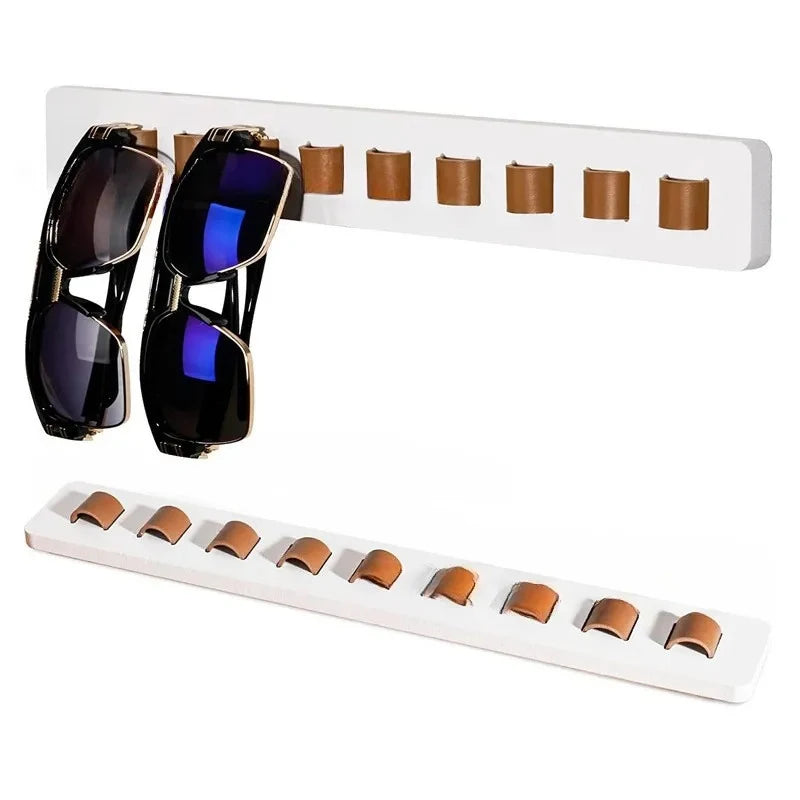 Wooden Wall-Mounted Eyeglass & Sunglasses Display Rack