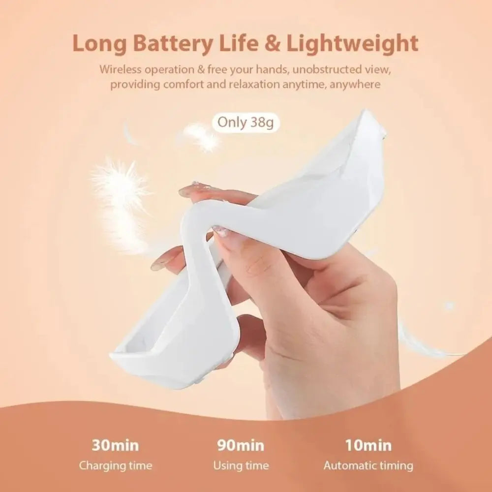 Wireless Eye Massager – Warm Heat & Red Light Wand | White Eye Massager Wand PRIMED