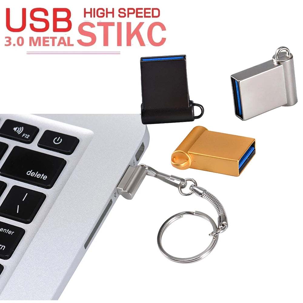 JASTER Metal Mini USB 3.0 Flash Drive 8GB–128GB Custom Logo USB Flash Drive PRIMED