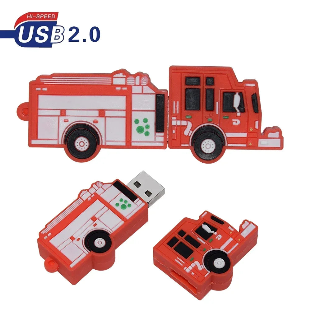 Fireman Fire Truck USB Flash Drive 8GB–128GB | Novelty Pen Drive Novelty USB Flash Drive PRIMED