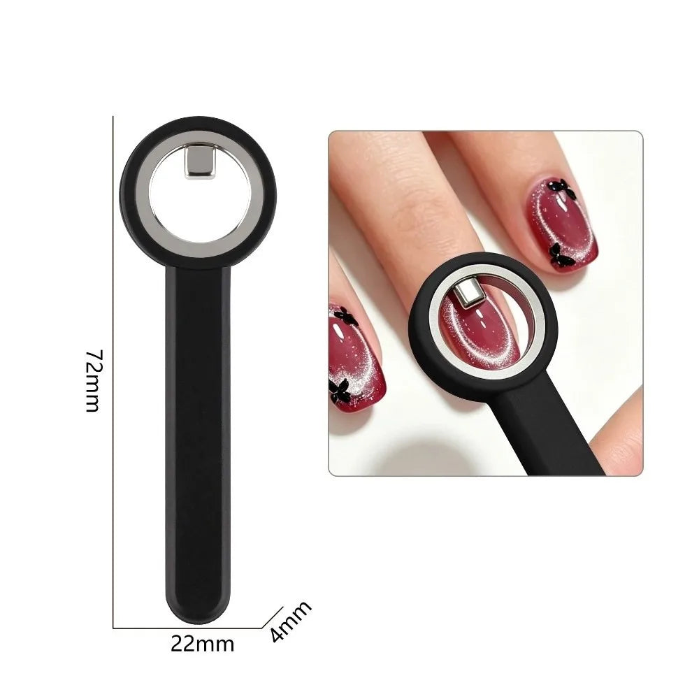 Hollow Cat Eye Magnet Nail Tool – Halo Ring DIY Manicure Nail Art Magnet PRIMED Black