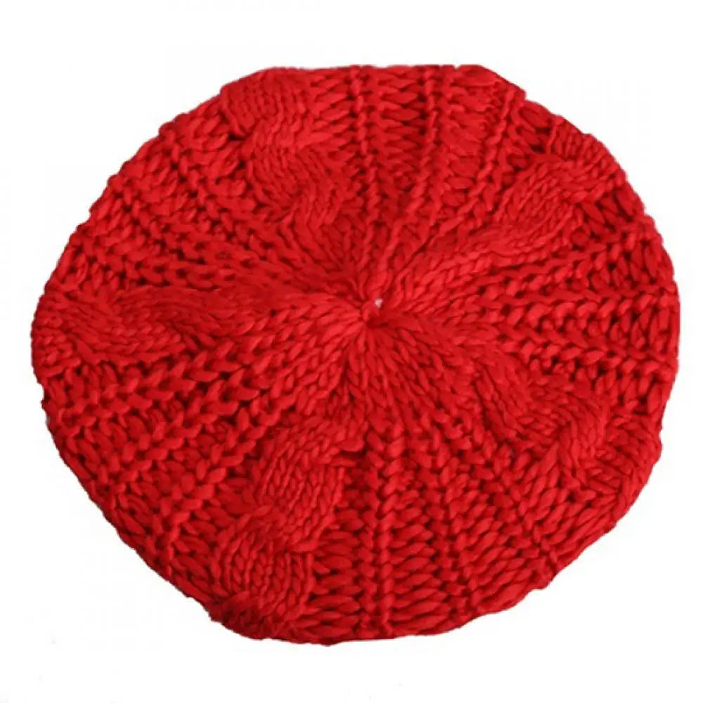 Women's Braided Knit Beret Beanie Hat – Warm Winter Ski Cap Knit Beret Beanie PRIMED