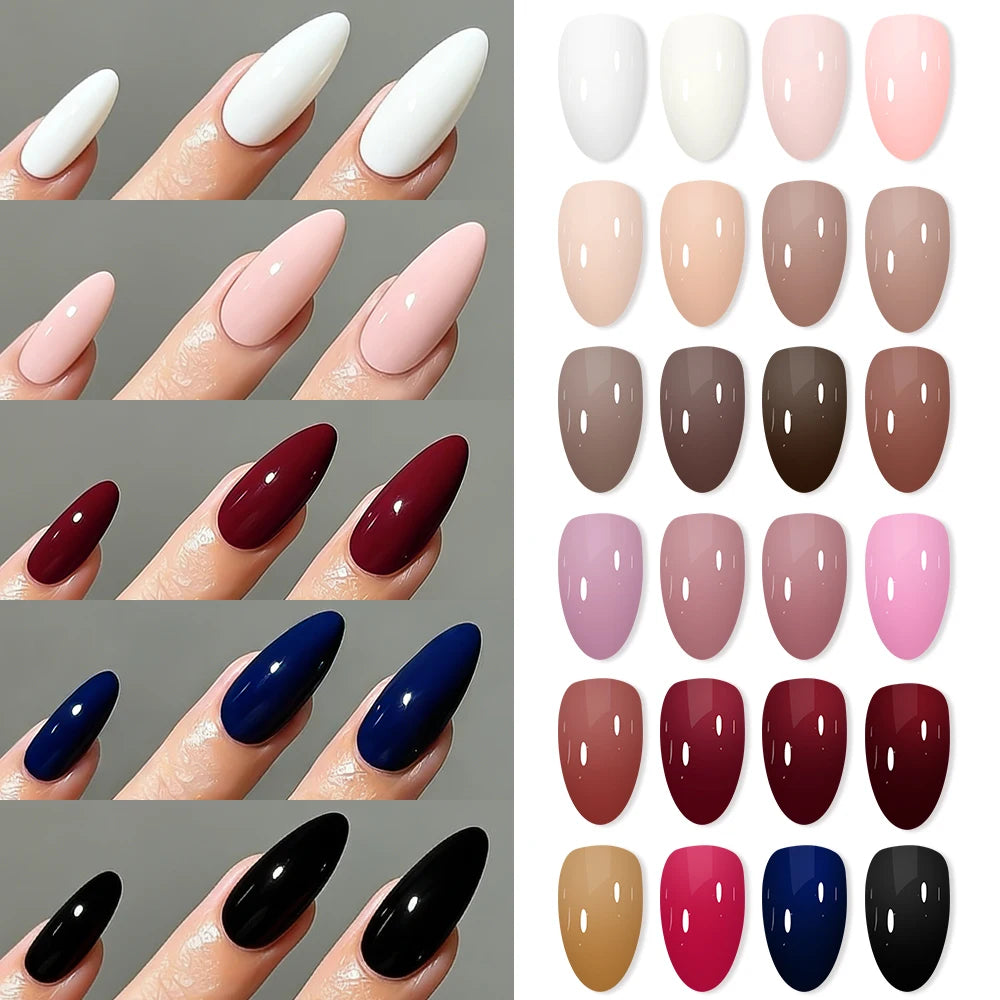 576 Pcs Short Almond Full Cover False Nails – Colorful DIY Set False Nail Tips PRIMED