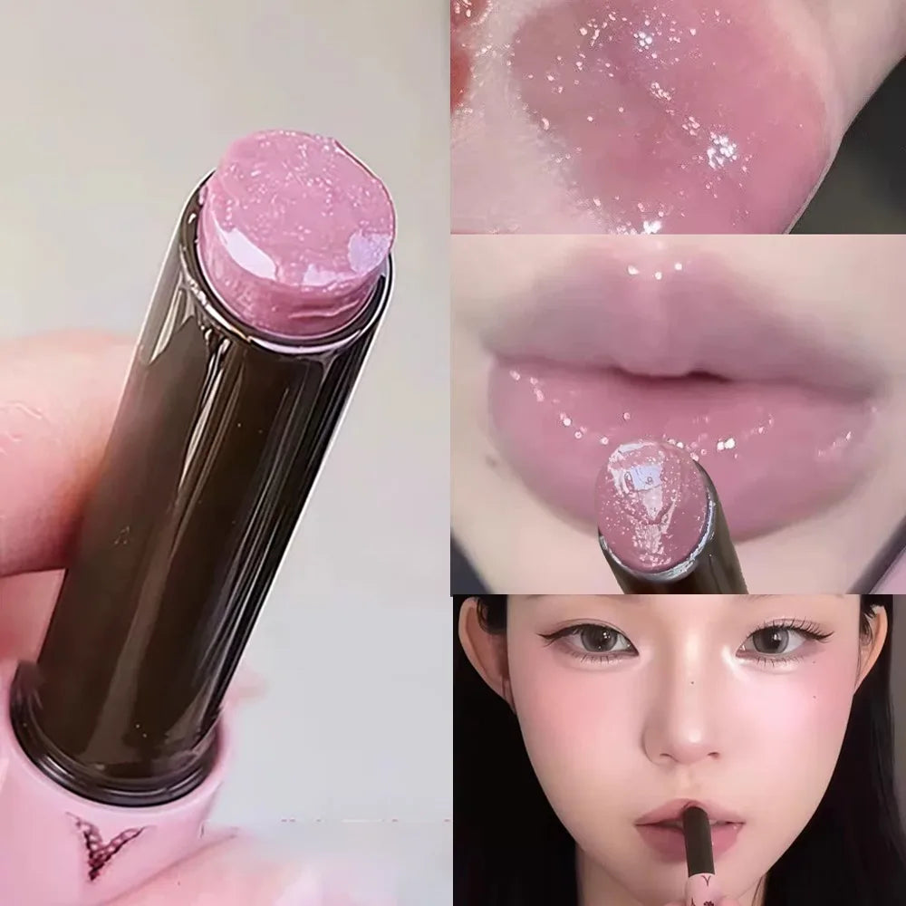 Gray Purple Shimmer Mirror Gloss Lipstick | Hydrating Solid Lip Gloss Shimmer Lip Gloss PRIMED